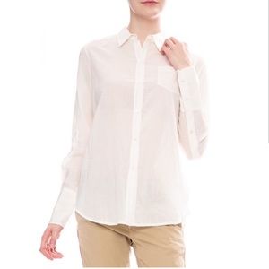 NILI LOTAN white cotton button up top